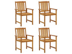 Garden chairs with cushions, set of 4, solid wood, Nidchicshop 09574KBCM