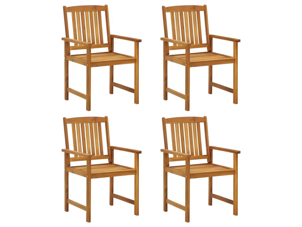 Garden chairs with cushions, set of 4, solid wood, Nidchicshop 09574KBCM