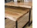 Nesting coffee tables in solid wood with natural edges, set of 2, Calmetop 20734URCX