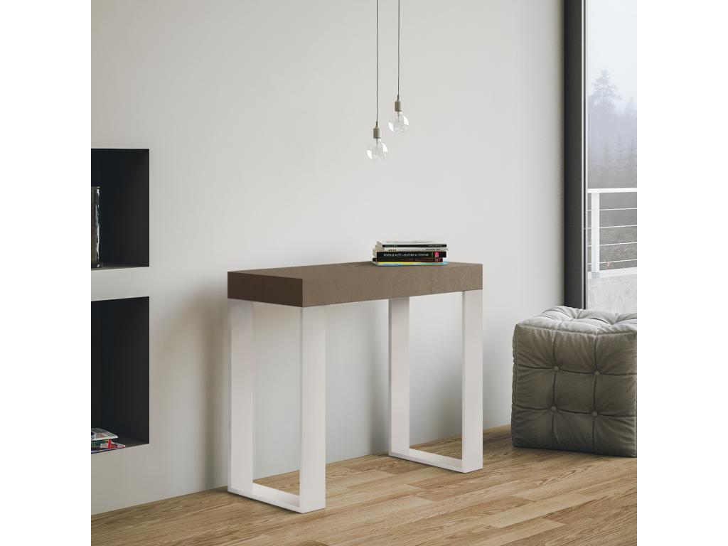 Extendable Console 90x40/300 cm Nidchicshop White frame 37487ZDVB