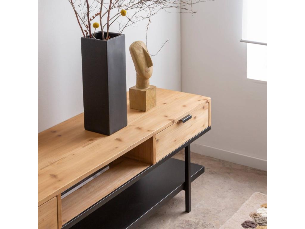 Calmetop 98328YMWO Fir Wood TV Stand