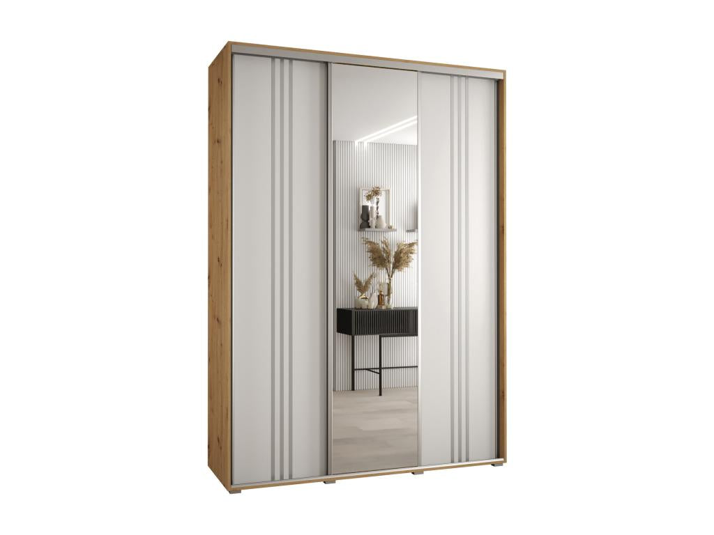 Calmetop 7 Sliding Door Wardrobe 235.2/180/60 3 Doors Calmetop/White/Silver 93319AKZJ