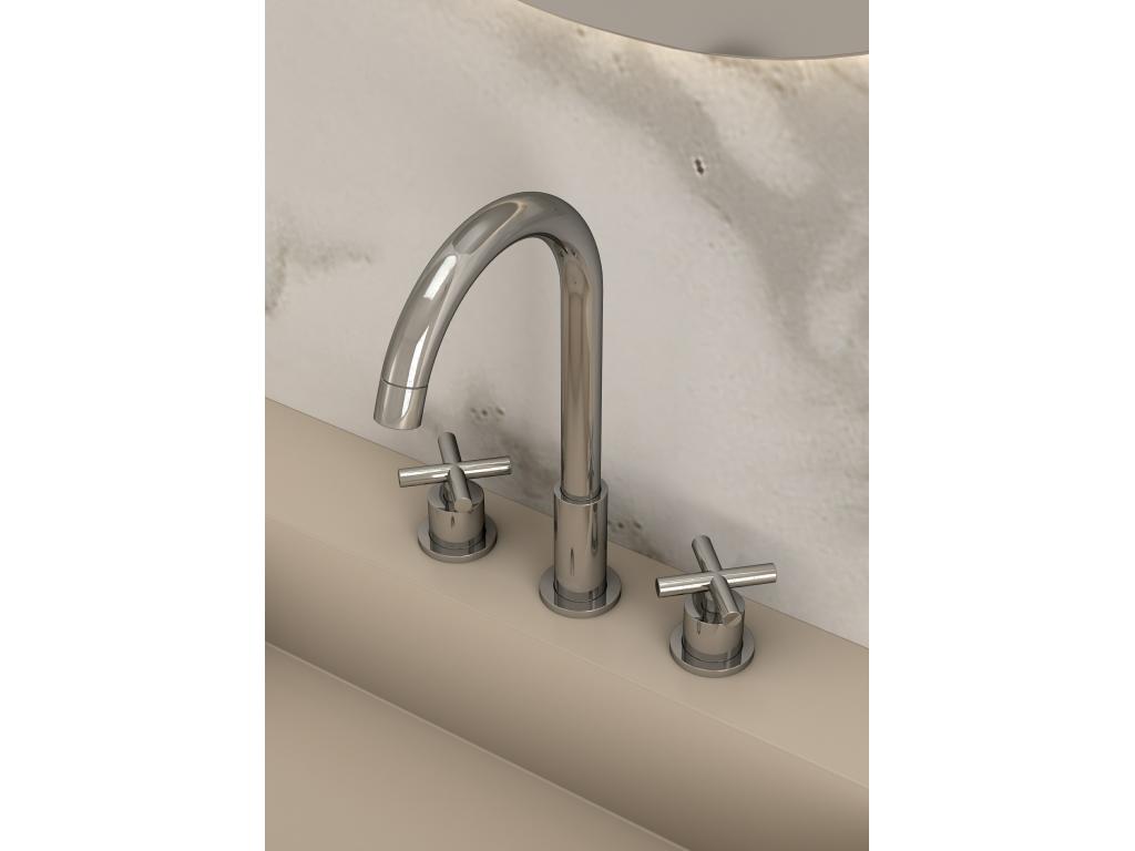 Chrome deck-mounted basin mixer tap - Nidchicshop 45998WCET