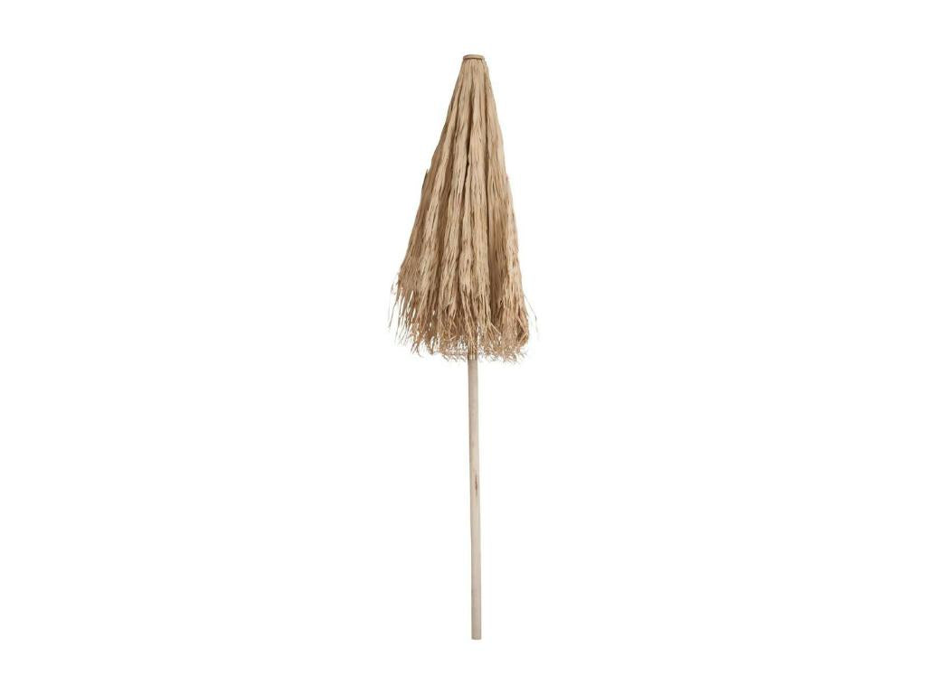 Natural 290cm Straw and Wood Parasol 64979ITOB