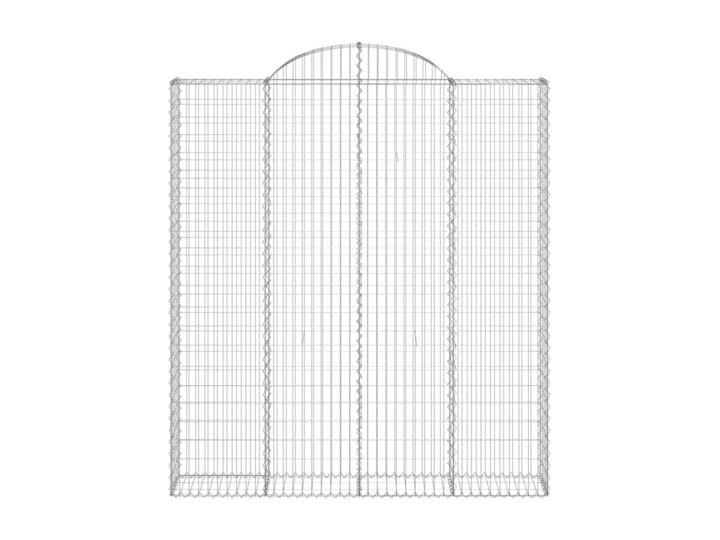 8-piece arched gabion baskets, 200x30x220/240 cm, galvanized iron, 10191NLSR