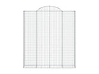 8-piece arched gabion baskets, 200x30x220/240 cm, galvanized iron, 10191NLSR