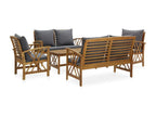 5-piece garden furniture set with cushions, solid wood, by Nidchicshop 50763OJLU