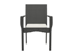 4-piece garden chairs with cushions, black wicker resin, 39853GOSN