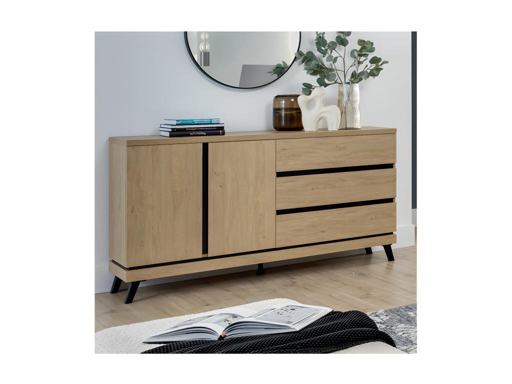 2-Door, 3-Drawer Buffet in Natural Oak - Nidchicshop 46545WVTN