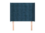 Headboard with wings, Dark Blue, 103x16x118/128 cm, Velvet, 93210HDDN