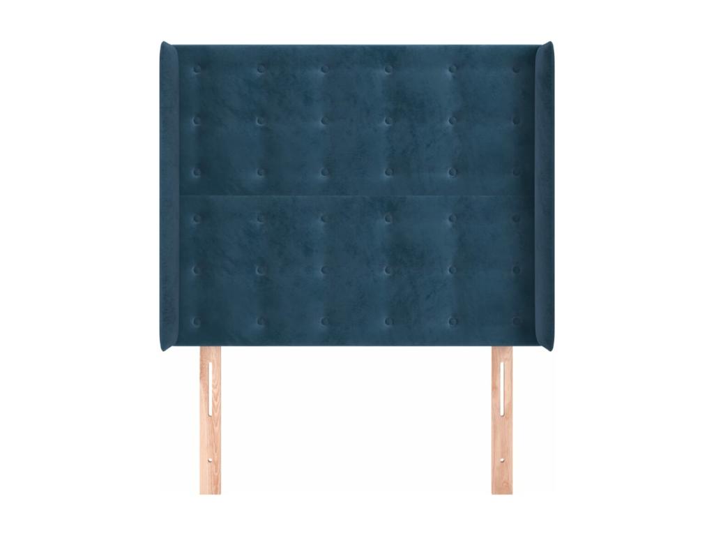 Headboard with wings, Dark Blue, 103x16x118/128 cm, Velvet, 93210HDDN