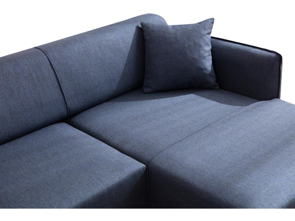 Nidchicshop 270cm 29622SHHW Right-Hand Corner Sofa in Blue Fabric