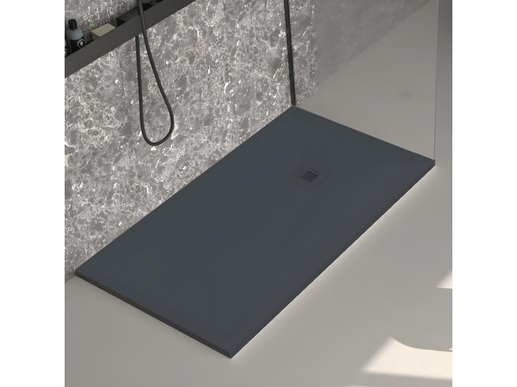 Calmetop smooth anthracite shower tray with colored grate - 160x90 cm 42564CMFL