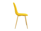 Chair with gold metal legs and yellow velvet seat, Nidchicshop - Set of 2 29068RIIR