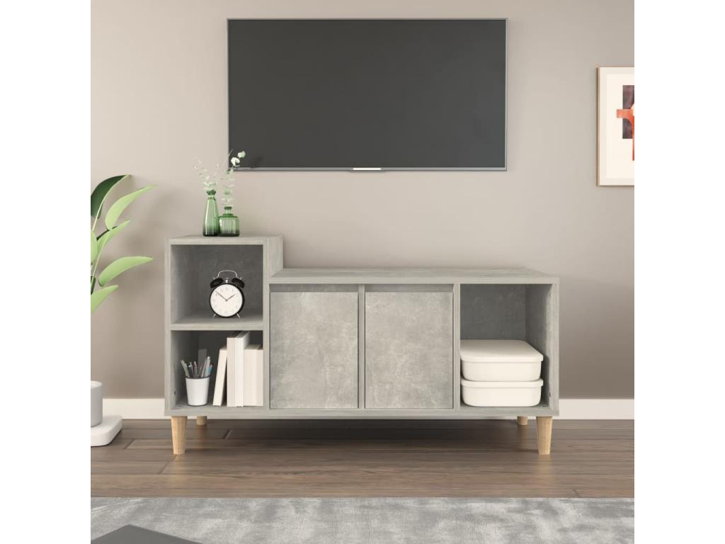 TV stand, concrete grey, 100x35x55 cm, engineered wood, 94976DYKK