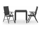3-Piece Black Garden Dining Set 95455ORFK