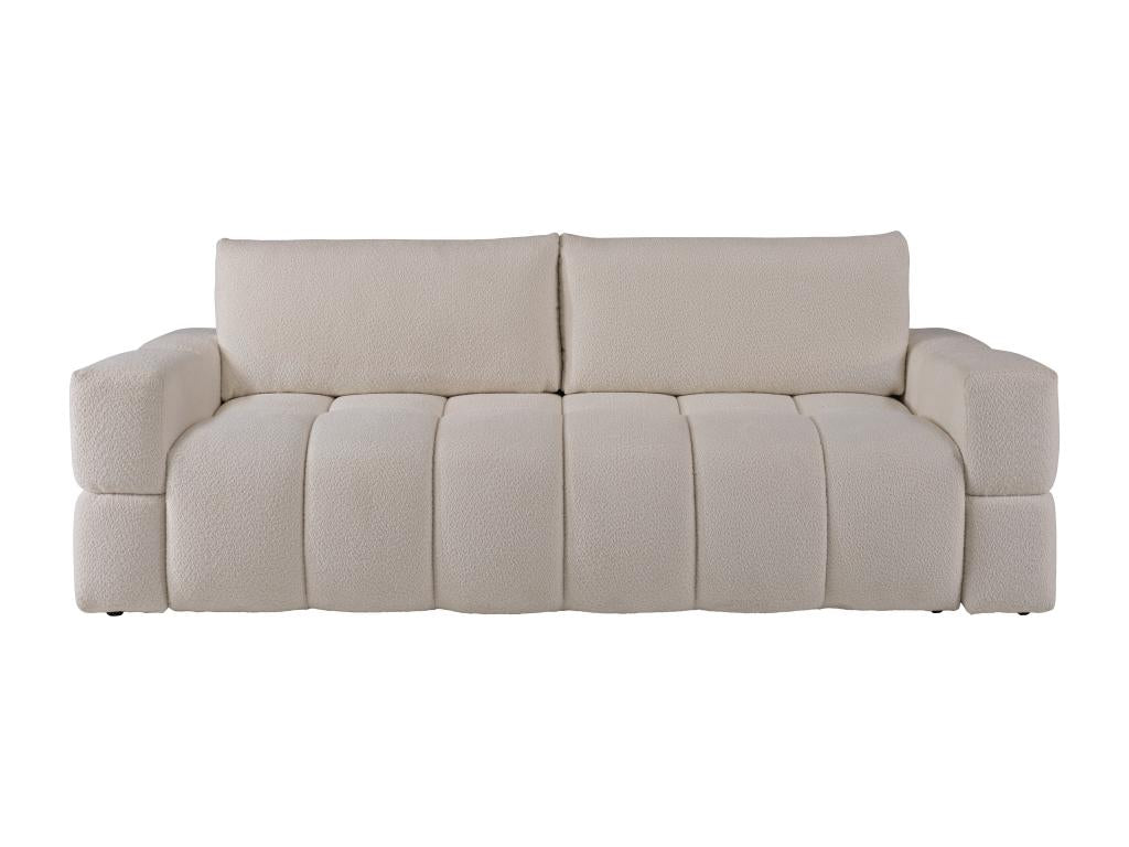 Nidchicshop 35293ZRPB 3-seater convertible sofa in beige bouclé fabric