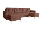 Nidchicshop 140 Corner Sofa, Pink, with Sleeping Function and Bedding Box, 307x139x95cm, 45289XCSL