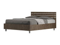 140x190cm Storage Bed with Straight Headboard and Walnut Slats Calmetop 37032ALCM