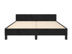 Black velvet bed frame without mattress, 140x190 cm, 63148FGAS