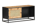 TV stand 90x30x40 cm Raw mango wood and natural cane 23493EAMK