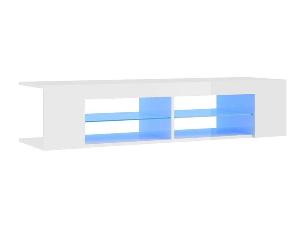 TV stand with Nidchicshop LED, glossy white, 135x39x30 cm, 38422UDBD