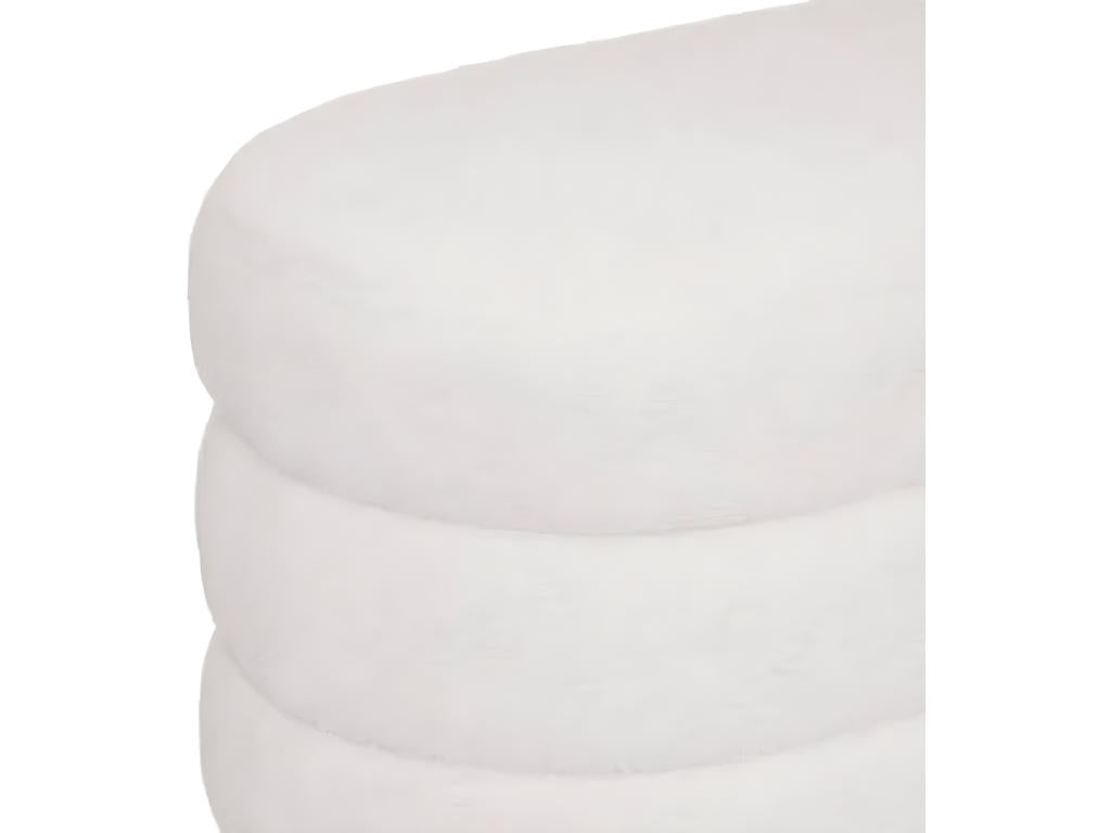 Wooden bench / White PU - Length 100 x Depth 40 x Height 42 cm 26990ZWJY