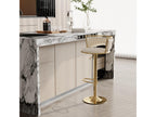 Set of 2 bar stools - Velvet - with gold base - beige 33051VZDD