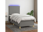 Calmetop bed base with mattress and LED, dark grey, 80x200cm, 33432DLHS