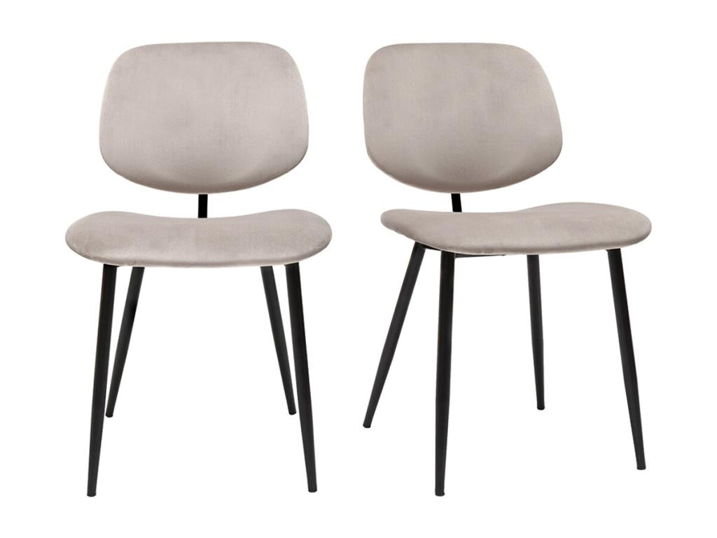 Calmetop velvet fabric and black metal chairs, set of 2, Calmetop 39036MZSS