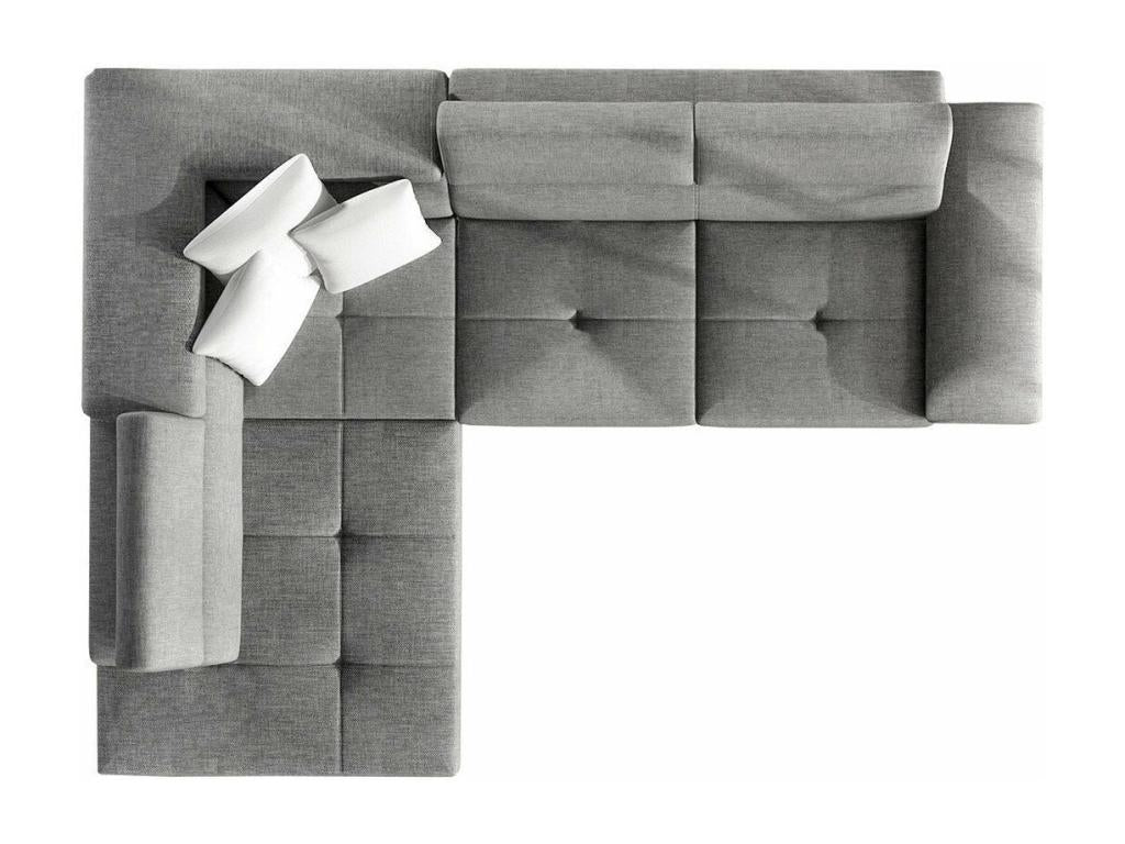 Calmetop 290 Corner Sofa, Grey, with Sleeping Function and Bed Box, 270x202x71cm, 72162MCSE