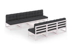 8-piece garden furniture set with cushions, solid pine wood, 28 32085UOSE