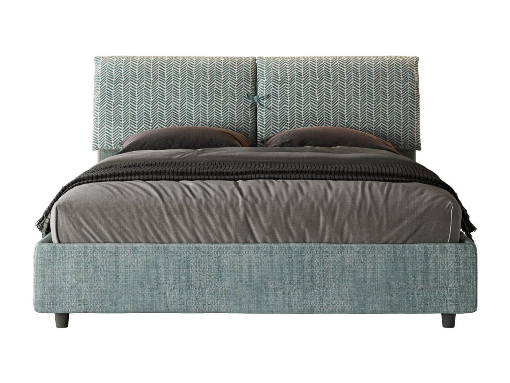 Upholstered storage bed 160x190 Calmetop 7 light blue fabric Calmetop 65140WBJW