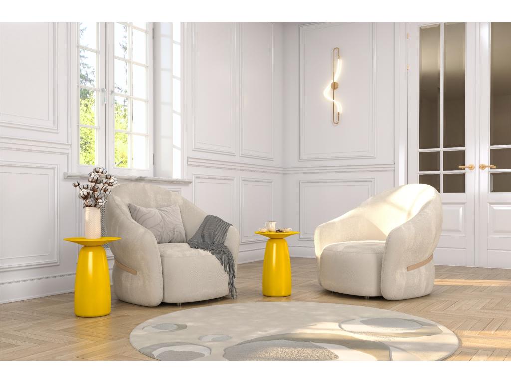 Calmetop Beech Wood Side Table/Nightstand, 44 cm High / Yellow 76606XZHB