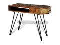 Desk with iron legs, solid reclaimed wood, 81929BGCZ