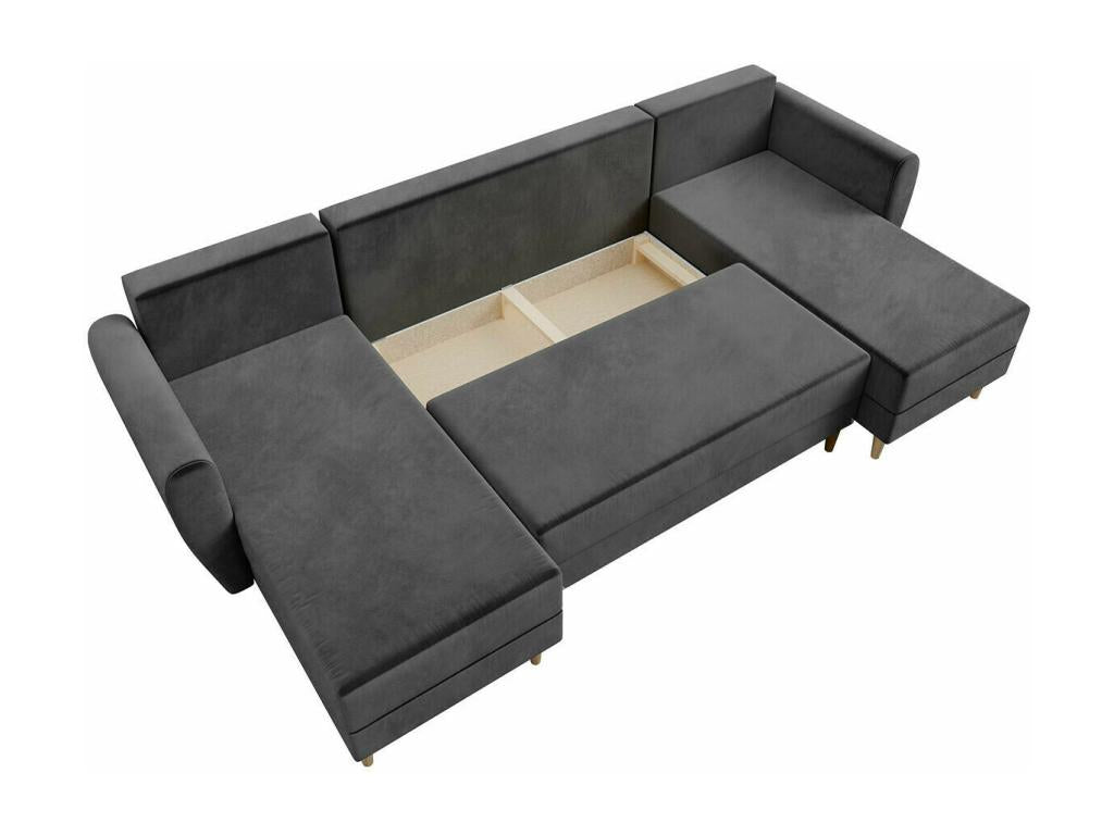 Nidchicshop 140 Corner Sofa, Pink, with Sleeping Function and Bedding Box, 307x139x95cm, 45289XCSL