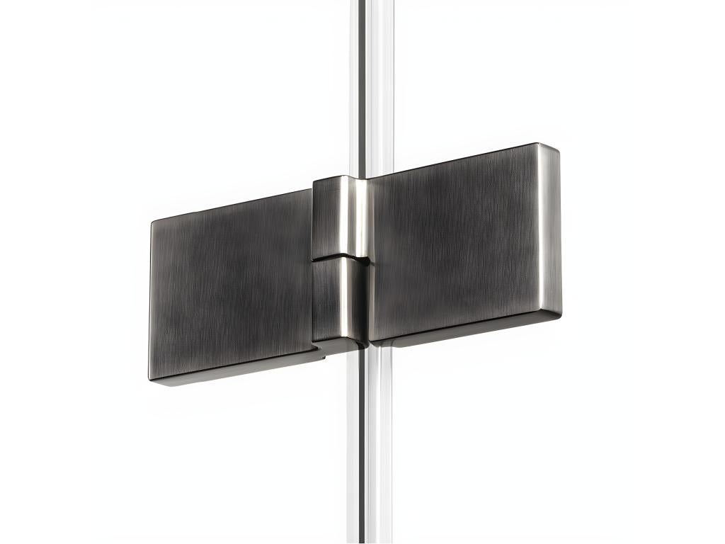 Brushed stainless steel shower enclosure 120x80cm, right-hand pivot, Nidchicshop, front access 09707QWAC