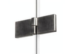 Brushed stainless steel shower enclosure 120x80cm, right-hand pivot, Nidchicshop, front access 09707QWAC