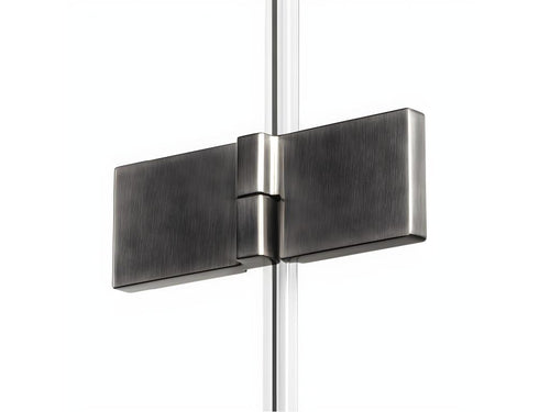 Brushed stainless steel shower enclosure 120x80cm, right-hand pivot, Nidchicshop, front access 09707QWAC