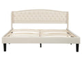 Adult bed, 180x200 cm, elegant upholstered bed - beige - Calmetop 84659CVOR