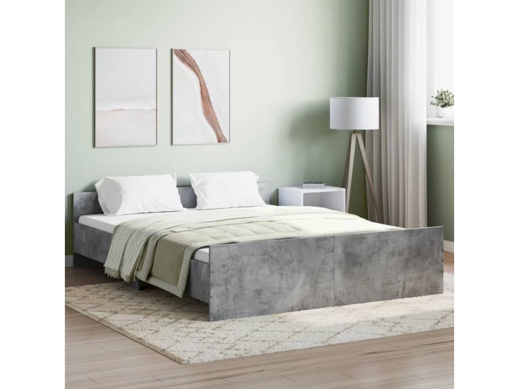 Bed frame without mattress, concrete grey, 150x200 cm, 31803IRHT