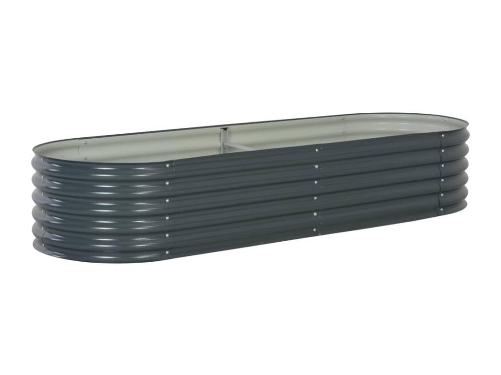 Raised garden bed 240x80x44 cm Galvanized steel Grey 10730QHPN