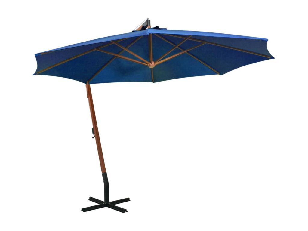 Hanging parasol with blue wooden pole 02 0008707 40682ZHSJ