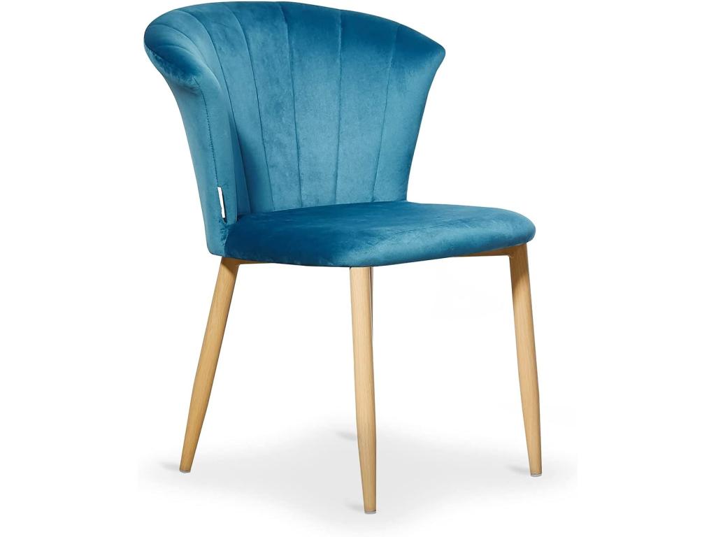 Nidchicshop - Vintage Velvet Chair - Blue 55598UUUY