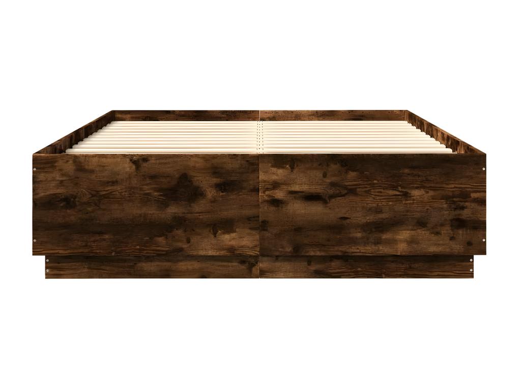 Bed frame without mattress, smoked oak, 160x200 cm, 76093KZJH