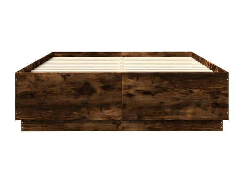 Bed frame without mattress, smoked oak, 160x200 cm, 76093KZJH