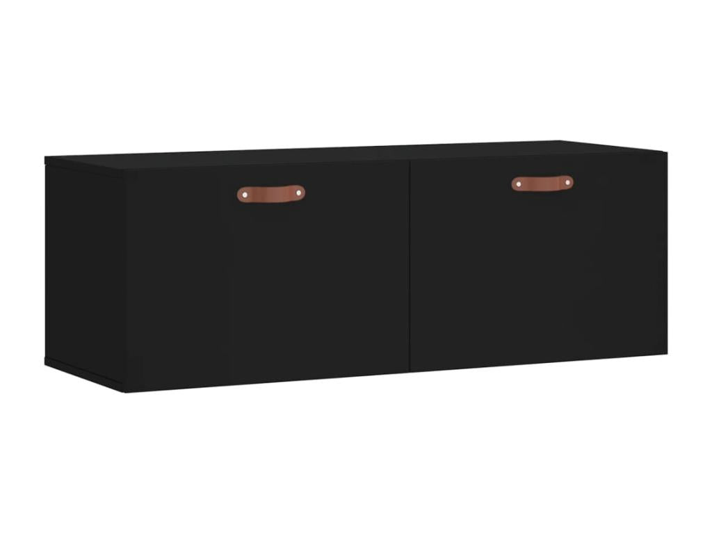 Black wall cabinet 100x36.5x35 cm engineered wood 77409OOWR