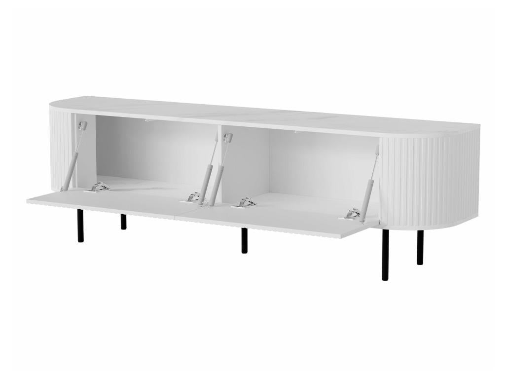 Nidchicshop 196 TV Stand, Black Marble - Black, 180x55x40cm, 90881KEDN