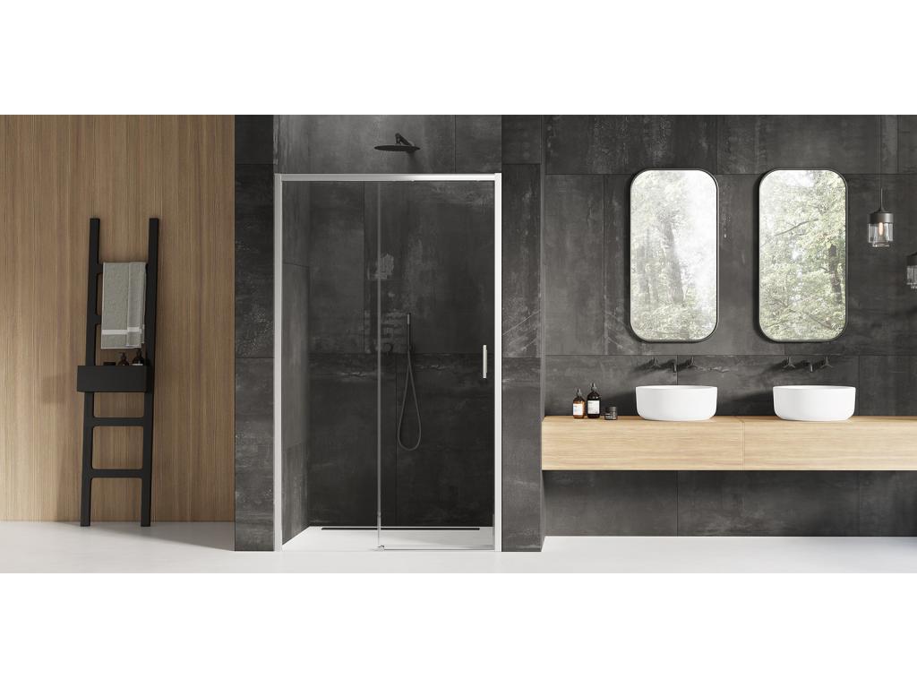 Calmetop 2-Panel Chrome Sliding Shower Door, Right-Hand Opening, 140cm Wide, 91356FZDR
