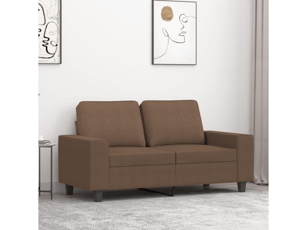 2-seater sofa, brown, 120 cm, fabric, 91478QYMH